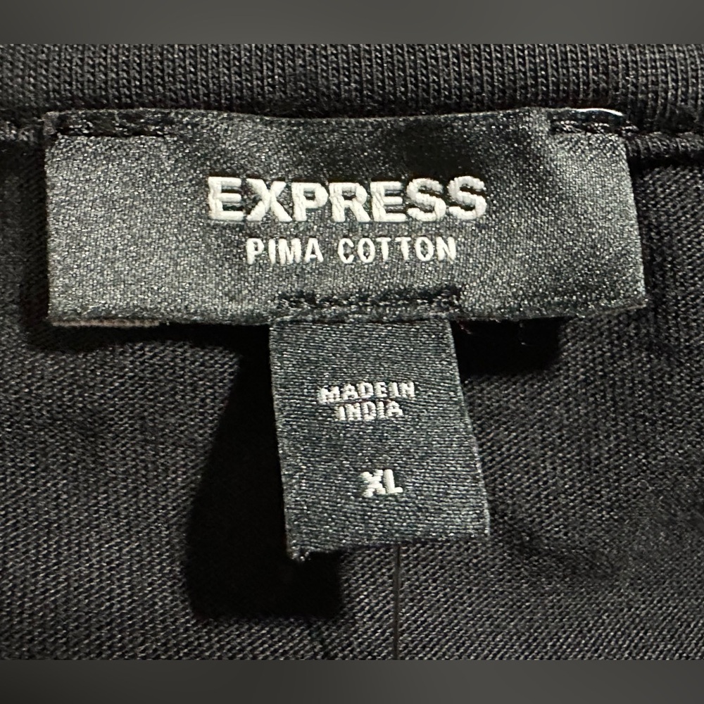 EXPRESS Pima cotton black short sleeve T-shirt size XL New - Picture 5 of 10